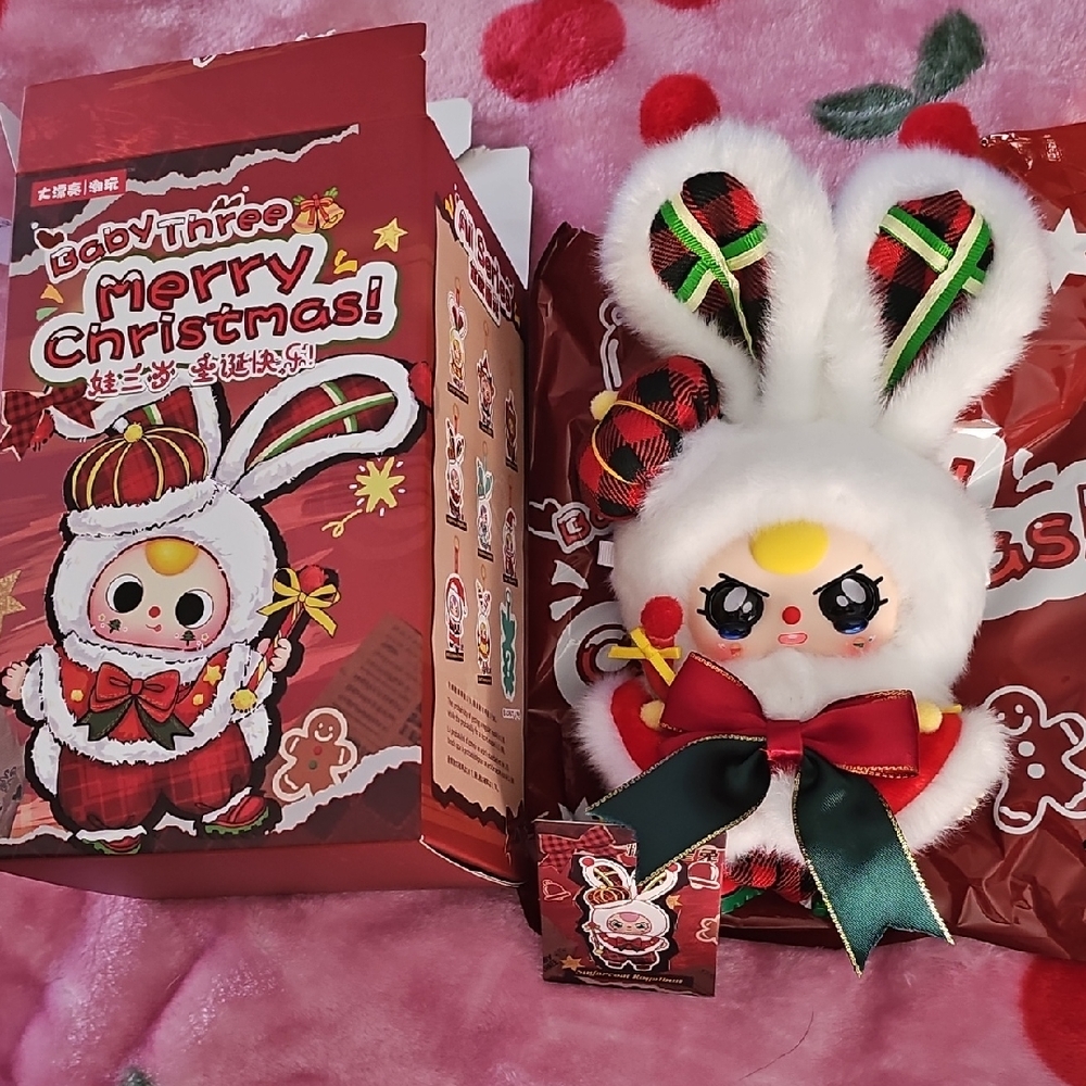 Baby 3 Festive Bunny Plush Toy Christmas